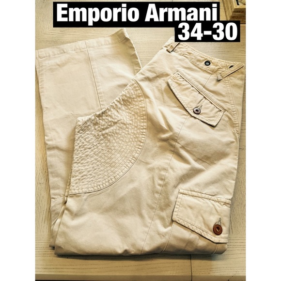 Emporio Armani Vintage‎ Khaki pants Sz 34-30 like new - Picture 1 of 9